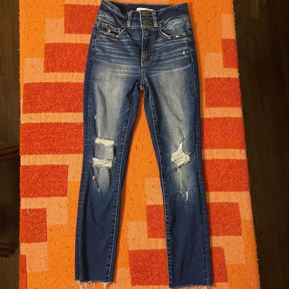 BKE Billie Slim Fit High Rise Distressed Jeans Women's Size 24 - Picture 1 of 6